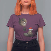 Funny Cat Christmas T Shirt For Women Cats Drinking Wine Oddly Specific Meme - Wonder Print Shop