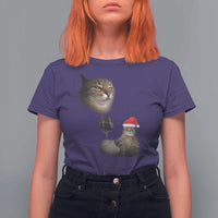 Funny Cat Christmas T Shirt For Women Cats Drinking Wine Oddly Specific Meme - Wonder Print Shop