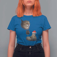 Funny Cat Christmas T Shirt For Women Cats Drinking Wine Oddly Specific Meme - Wonder Print Shop
