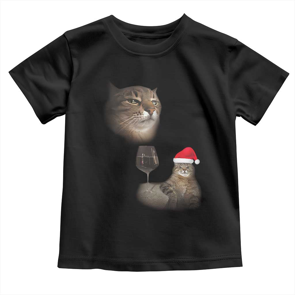 Funny Cat Christmas Toddler T Shirt Cats Drinking Wine Oddly Specific Meme - Wonder Print Shop