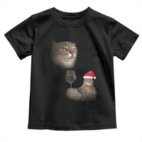 Funny Cat Christmas Toddler T Shirt Cats Drinking Wine Oddly Specific Meme - Wonder Print Shop