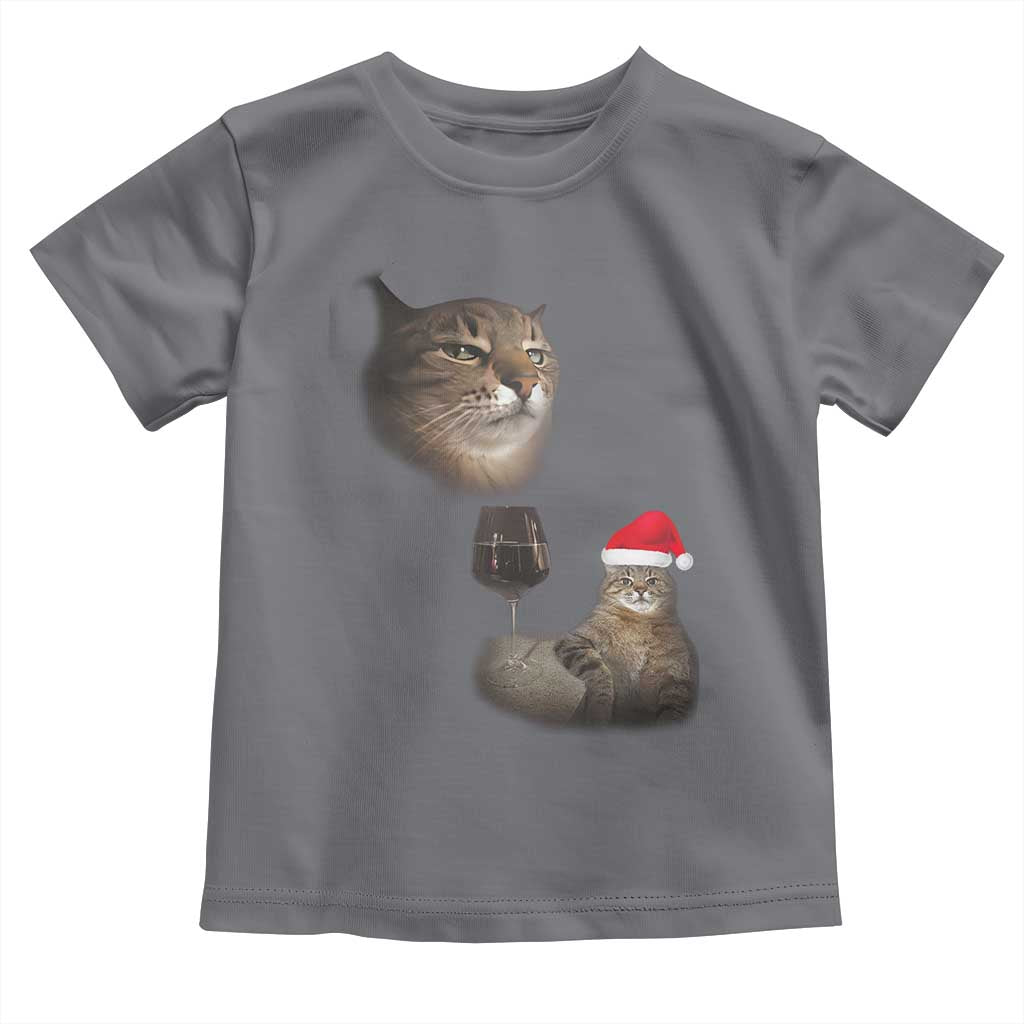 Funny Cat Christmas Toddler T Shirt Cats Drinking Wine Oddly Specific Meme - Wonder Print Shop