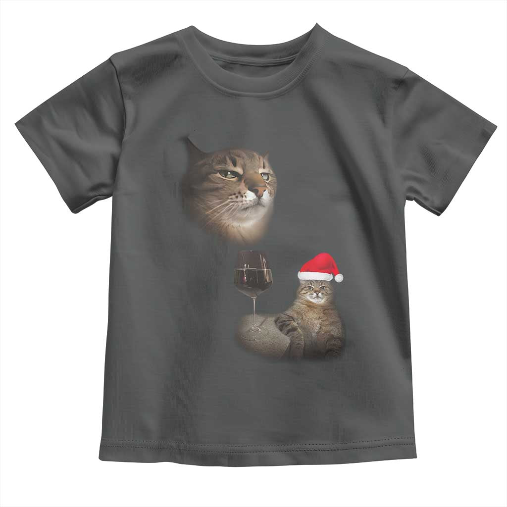 Funny Cat Christmas Toddler T Shirt Cats Drinking Wine Oddly Specific Meme - Wonder Print Shop