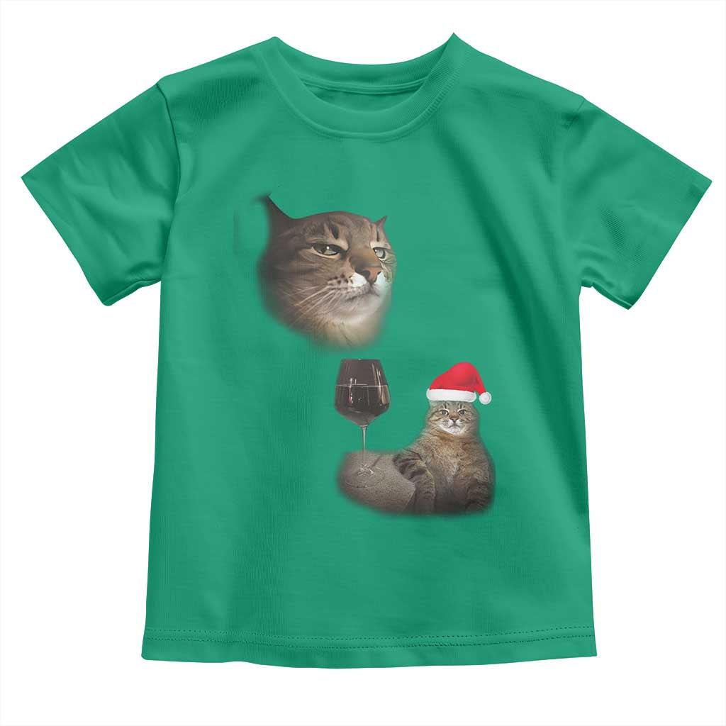 Funny Cat Christmas Toddler T Shirt Cats Drinking Wine Oddly Specific Meme - Wonder Print Shop