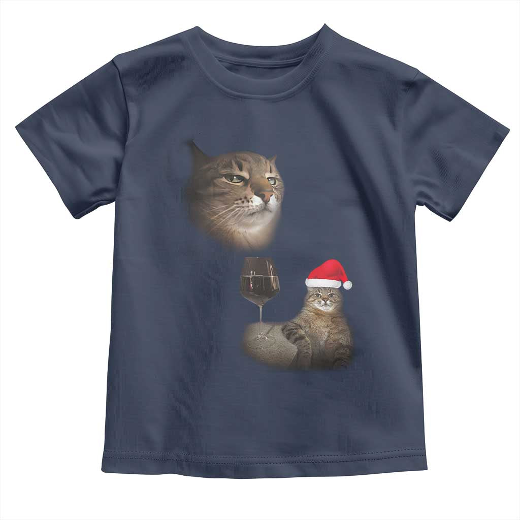 Funny Cat Christmas Toddler T Shirt Cats Drinking Wine Oddly Specific Meme - Wonder Print Shop