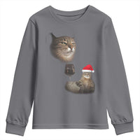 Funny Cat Christmas Youth Sweatshirt Cats Drinking Wine Oddly Specific Meme - Wonder Print Shop