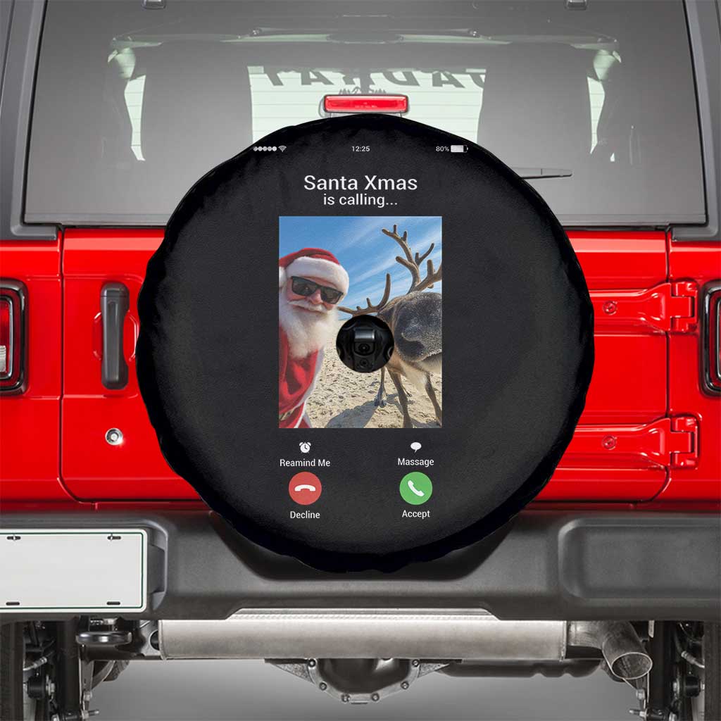Santa Christmas Meme Spare Tire Cover Reindeer Video Call - Wonder Print Shop