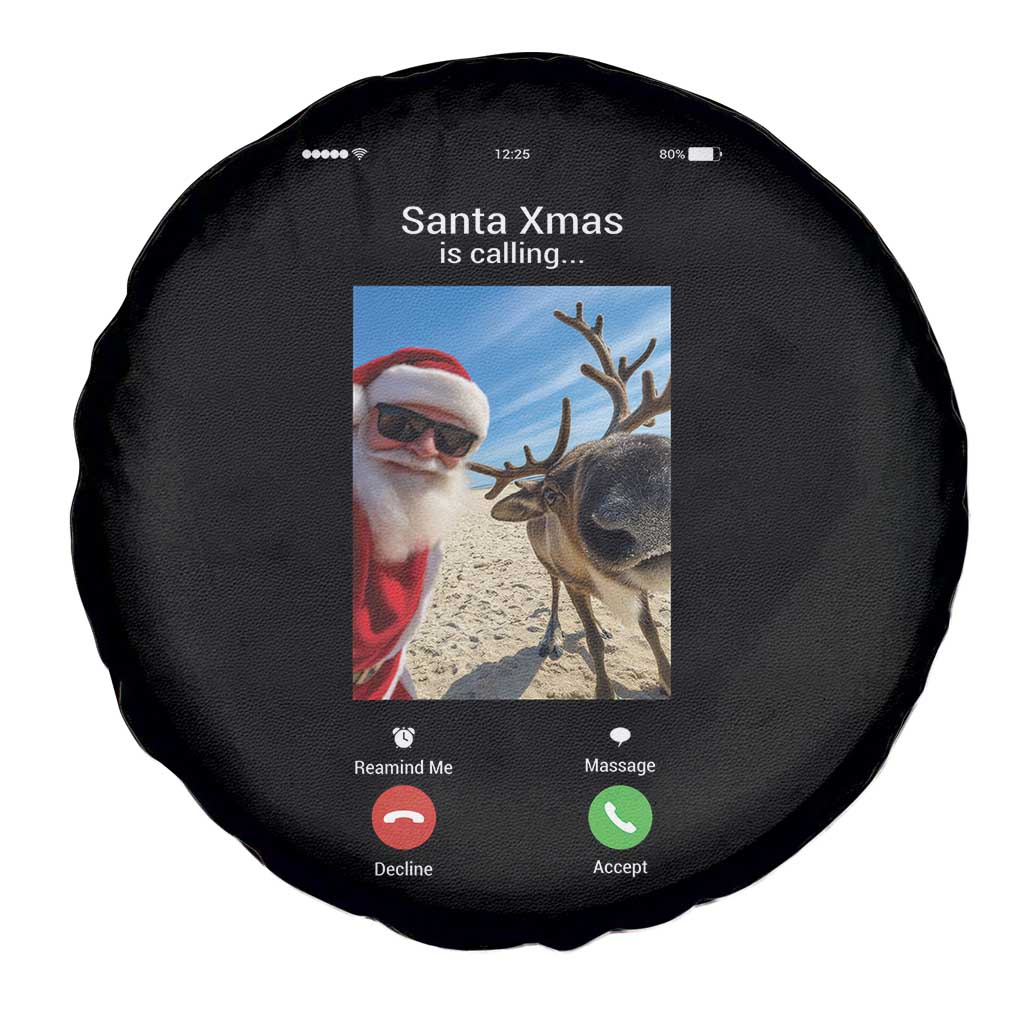 Santa Christmas Meme Spare Tire Cover Reindeer Video Call - Wonder Print Shop