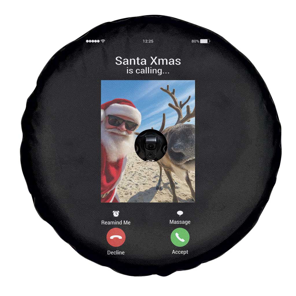 Santa Christmas Meme Spare Tire Cover Reindeer Video Call - Wonder Print Shop
