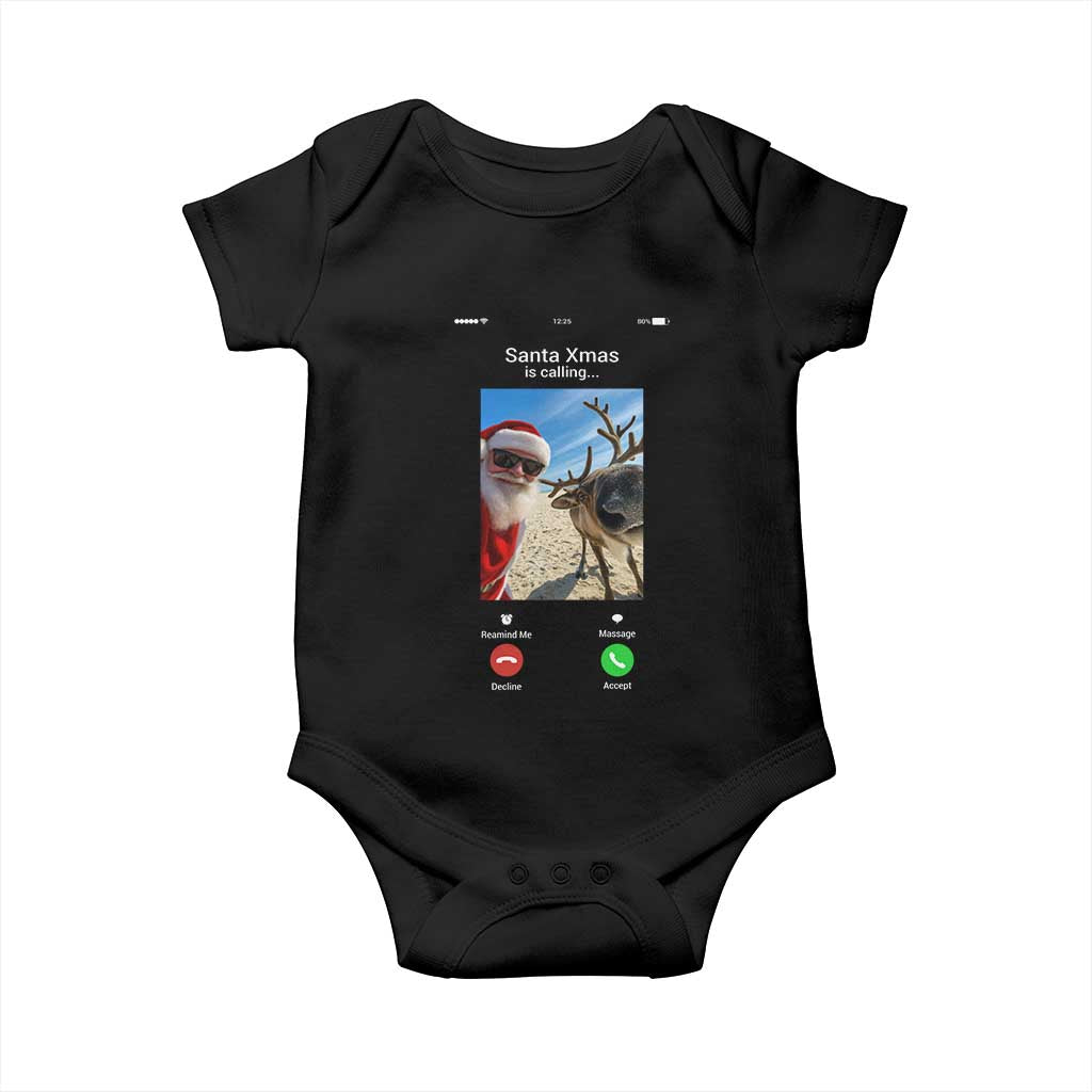 Santa Christmas Meme Baby Onesie Reindeer Video Call - Wonder Print Shop
