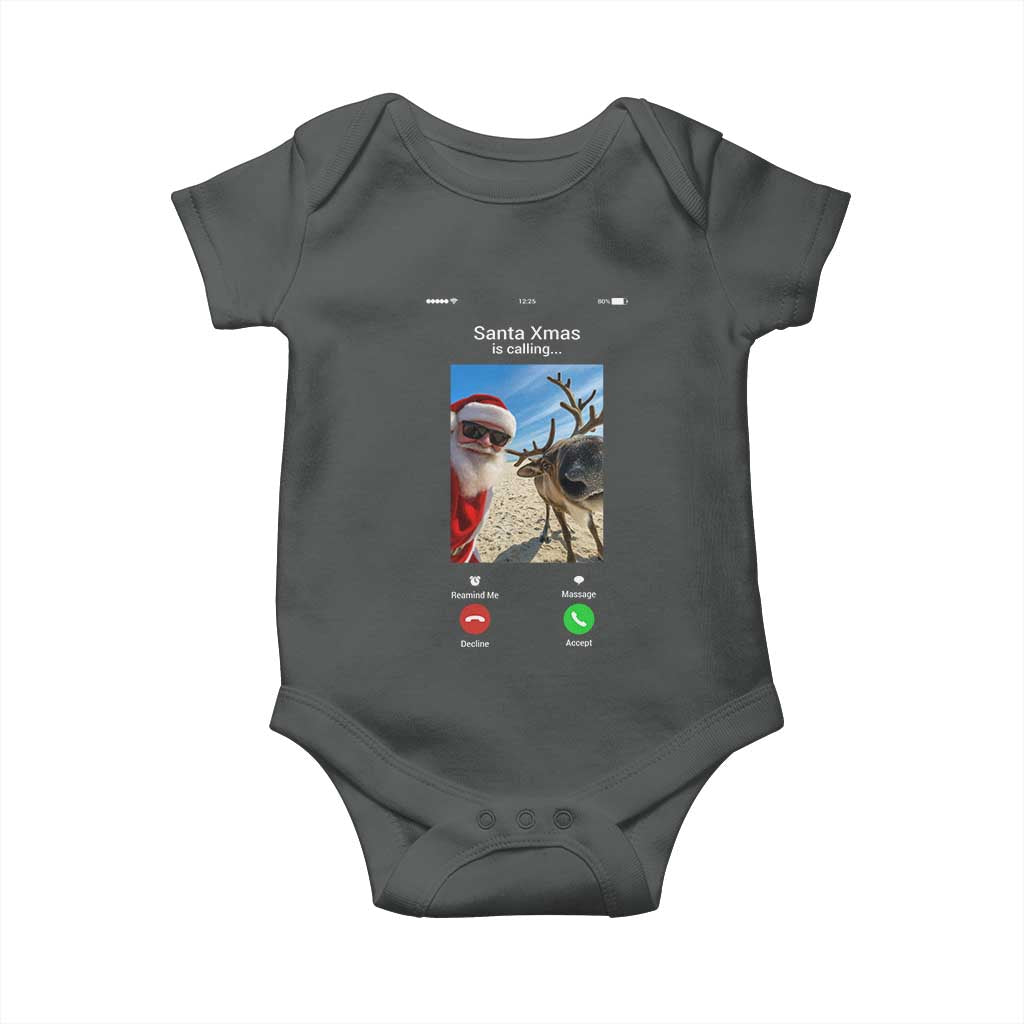 Santa Christmas Meme Baby Onesie Reindeer Video Call - Wonder Print Shop