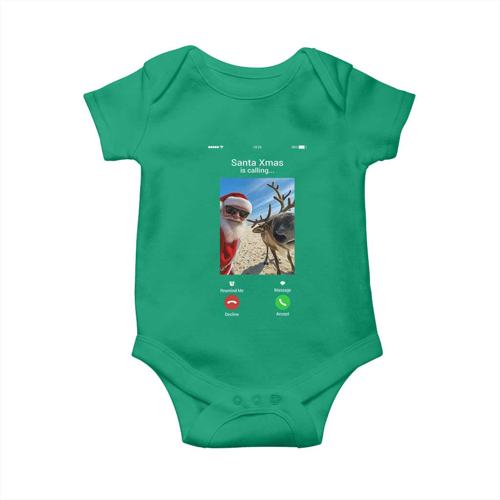 Santa Christmas Meme Baby Onesie Reindeer Video Call - Wonder Print Shop