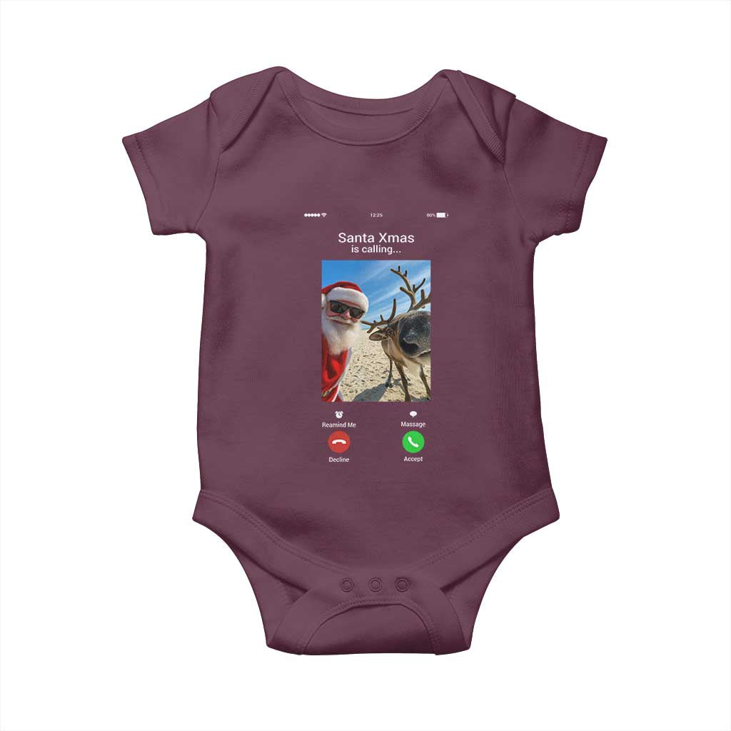Santa Christmas Meme Baby Onesie Reindeer Video Call - Wonder Print Shop