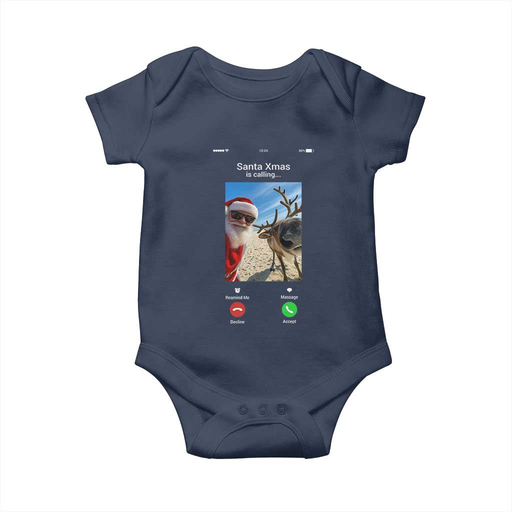 Santa Christmas Meme Baby Onesie Reindeer Video Call - Wonder Print Shop