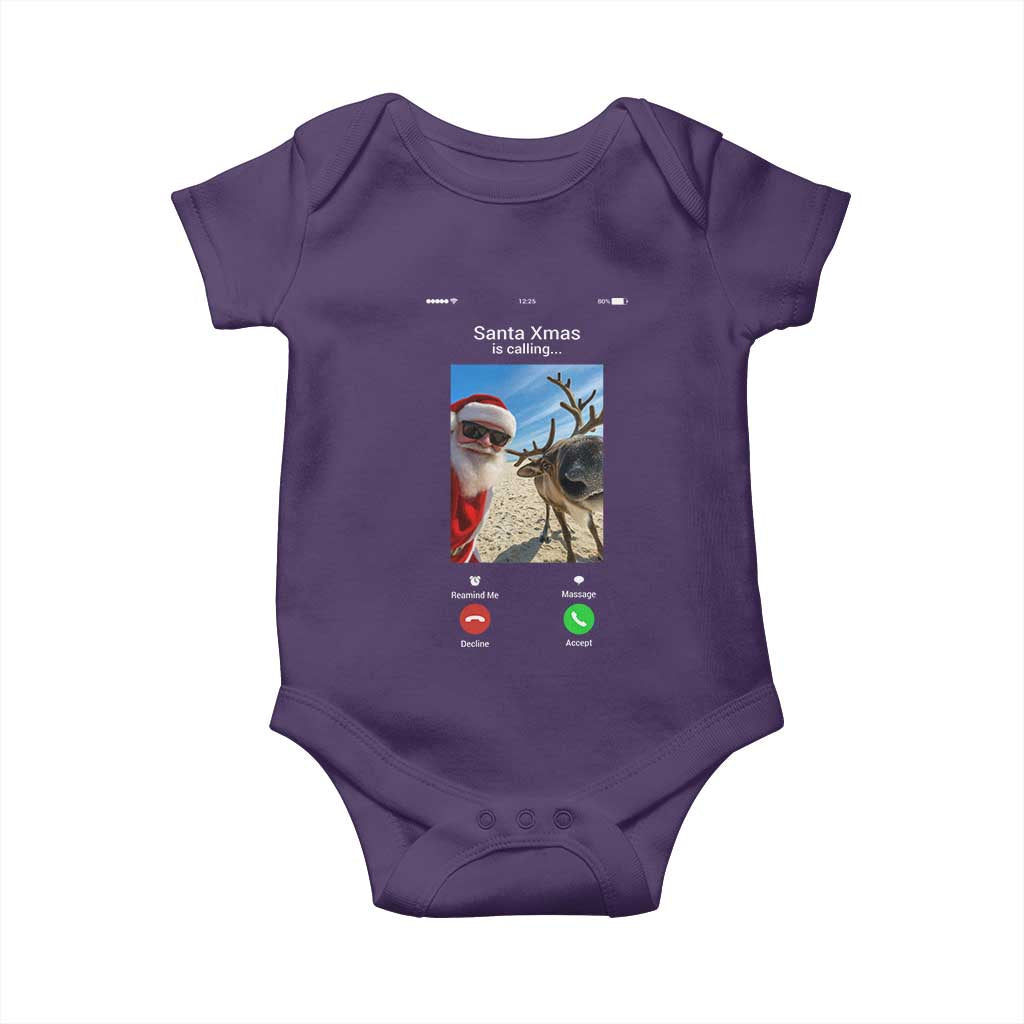 Santa Christmas Meme Baby Onesie Reindeer Video Call - Wonder Print Shop
