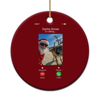 Santa Xmas Meme Ceramic Ornament Reindeer Video Call - Wonder Print Shop