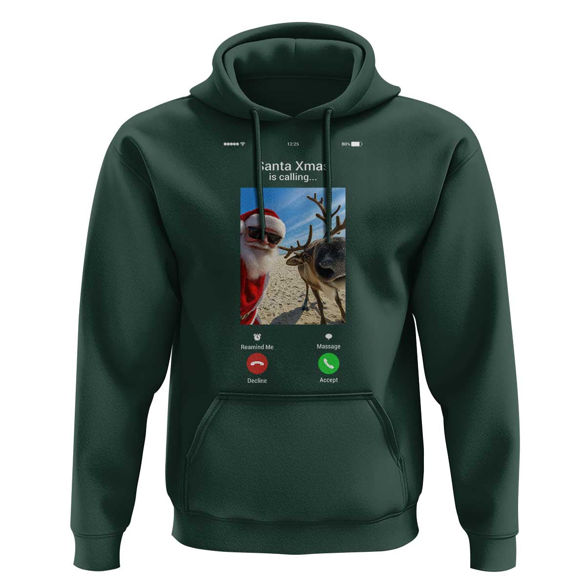 Santa Christmas Meme Hoodie Reindeer Video Call - Wonder Print Shop