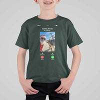 Santa Christmas Meme T Shirt For Kid Reindeer Video Call - Wonder Print Shop