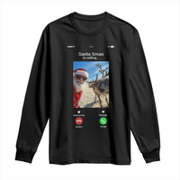 Santa Christmas Meme Long Sleeve Shirt Reindeer Video Call - Wonder Print Shop