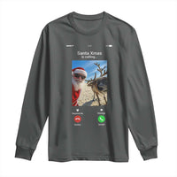Santa Christmas Meme Long Sleeve Shirt Reindeer Video Call - Wonder Print Shop