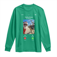 Santa Christmas Meme Long Sleeve Shirt Reindeer Video Call - Wonder Print Shop
