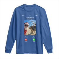 Santa Christmas Meme Long Sleeve Shirt Reindeer Video Call - Wonder Print Shop