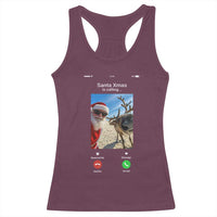 Santa Christmas Meme Racerback Tank Top Reindeer Video Call - Wonder Print Shop