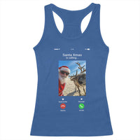 Santa Christmas Meme Racerback Tank Top Reindeer Video Call - Wonder Print Shop
