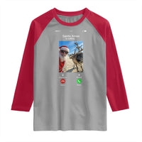 Santa Christmas Meme Raglan Shirt Reindeer Video Call - Wonder Print Shop