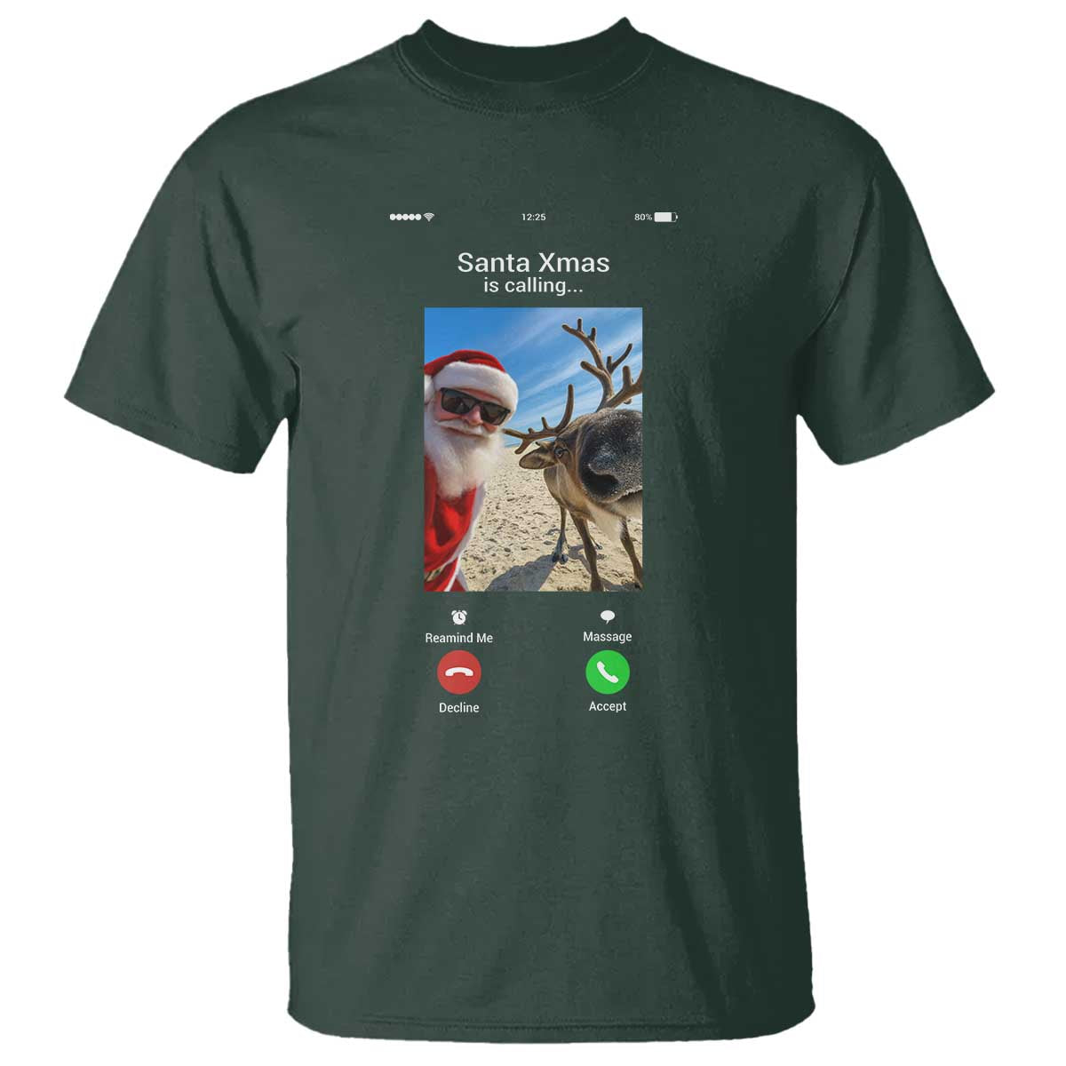 Santa Christmas Meme T Shirt Reindeer Video Call - Wonder Print Shop