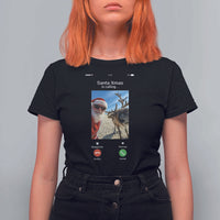 Santa Christmas Meme T Shirt For Women Reindeer Video Call - Wonder Print Shop