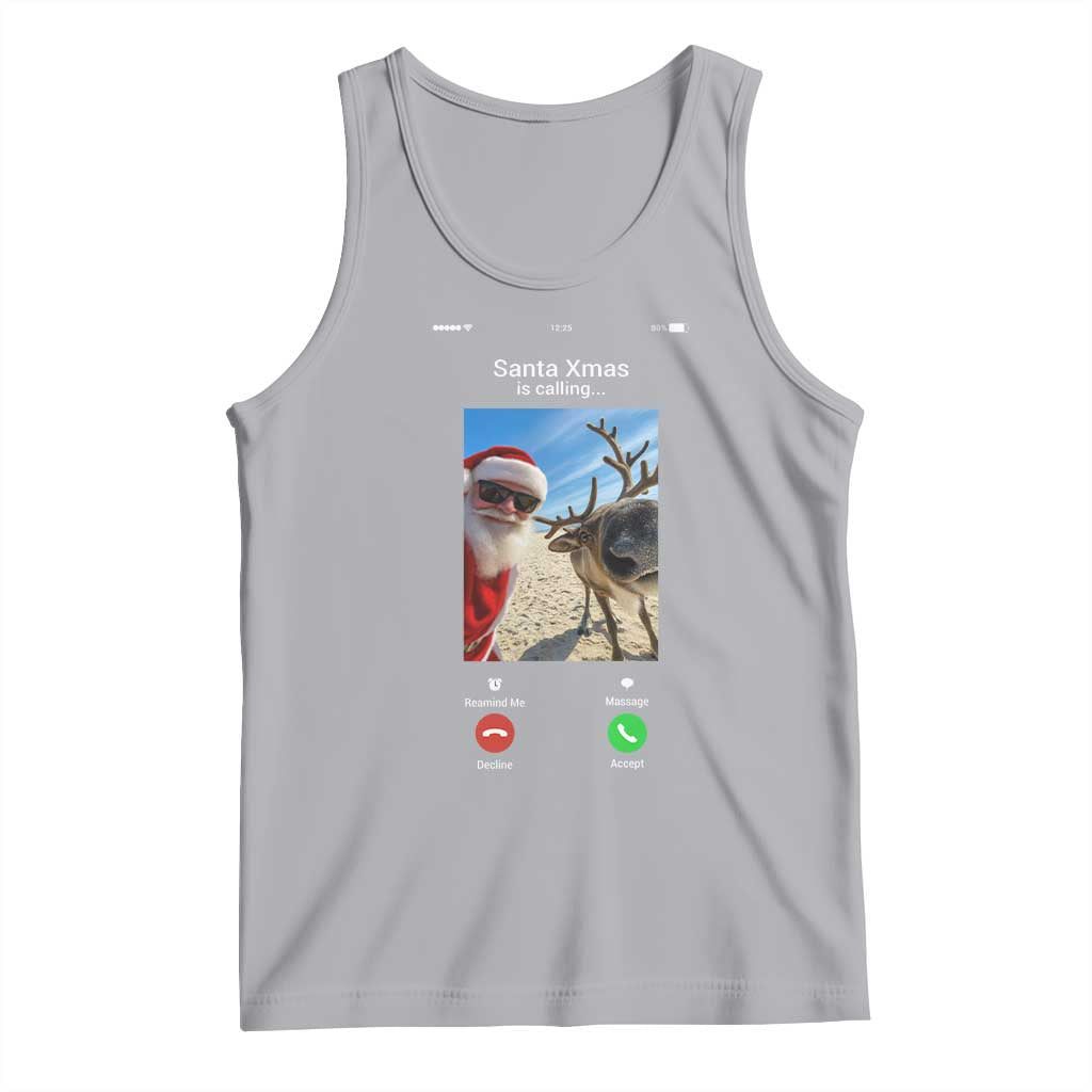 Santa Christmas Meme Tank Top Reindeer Video Call - Wonder Print Shop