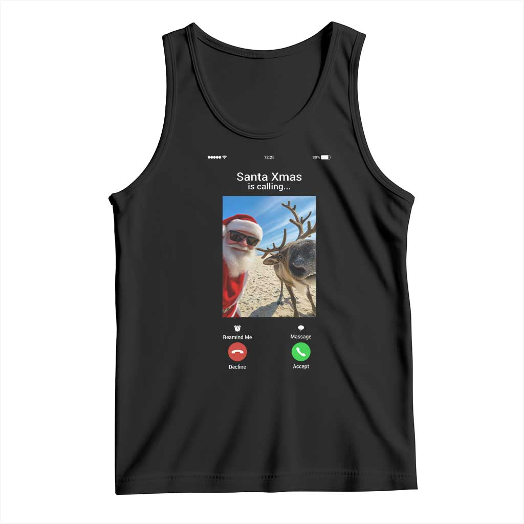 Santa Christmas Meme Tank Top Reindeer Video Call - Wonder Print Shop