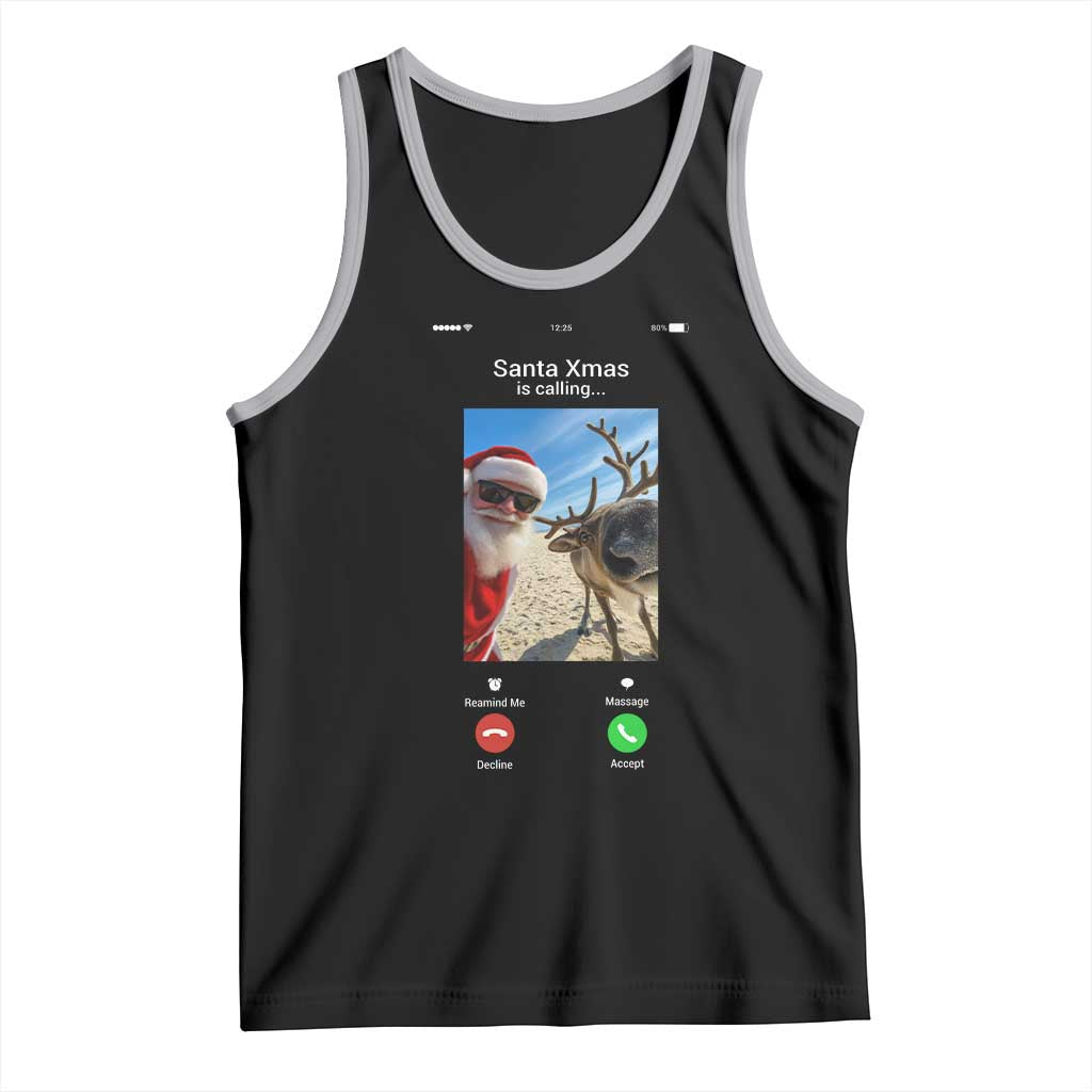 Santa Christmas Meme Tank Top Reindeer Video Call - Wonder Print Shop