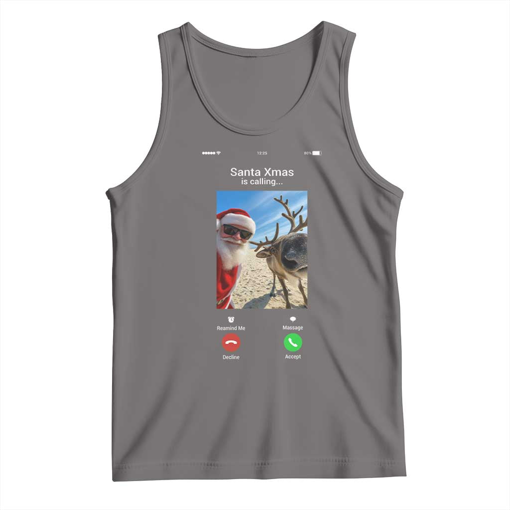 Santa Christmas Meme Tank Top Reindeer Video Call - Wonder Print Shop