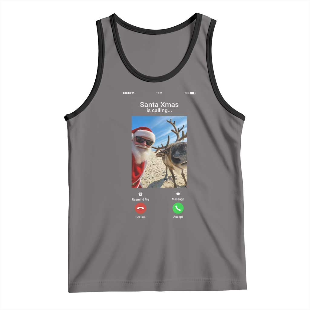 Santa Christmas Meme Tank Top Reindeer Video Call - Wonder Print Shop
