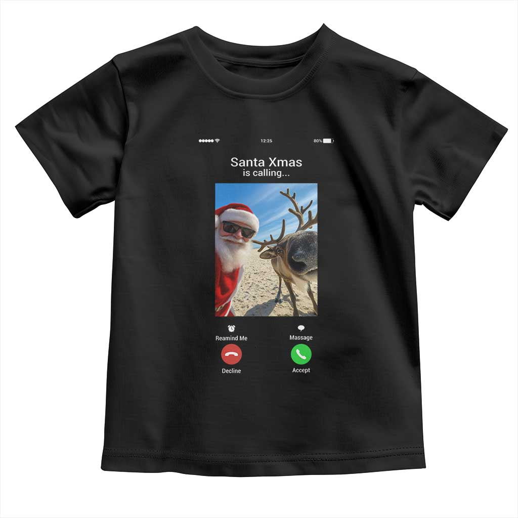 Santa Christmas Meme Toddler T Shirt Reindeer Video Call - Wonder Print Shop