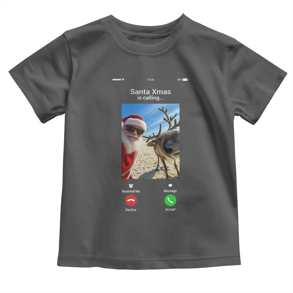 Santa Christmas Meme Toddler T Shirt Reindeer Video Call - Wonder Print Shop