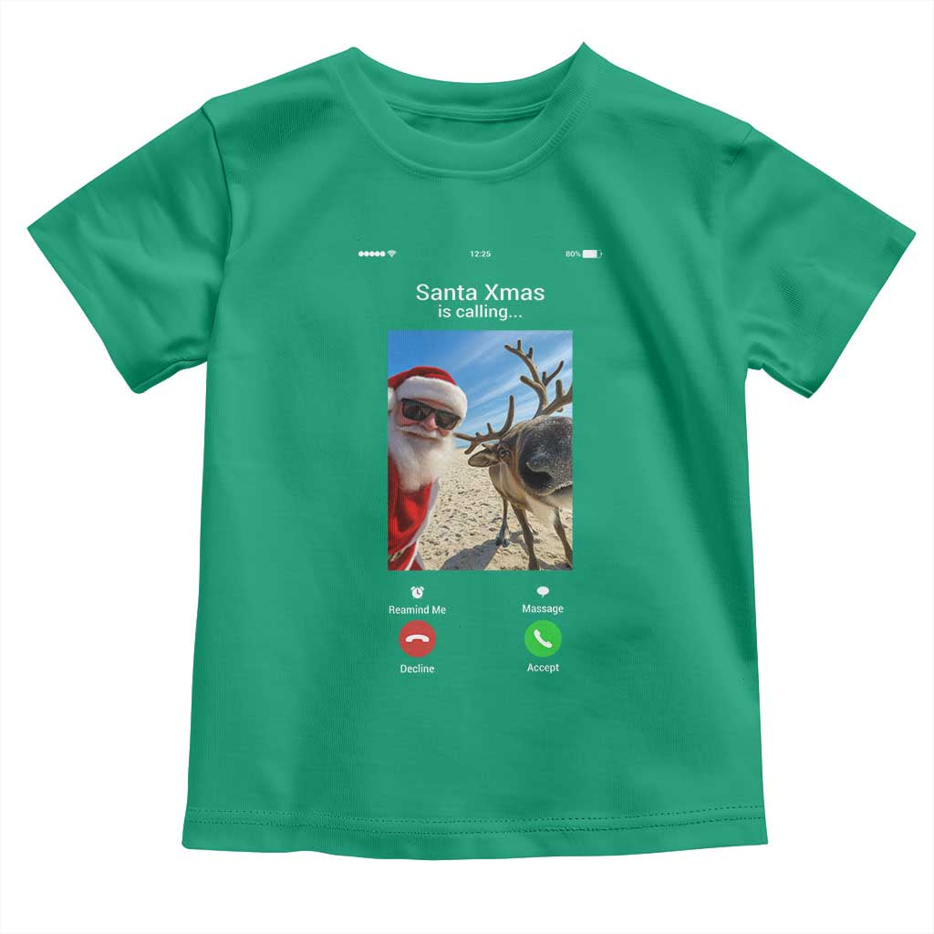 Santa Christmas Meme Toddler T Shirt Reindeer Video Call - Wonder Print Shop