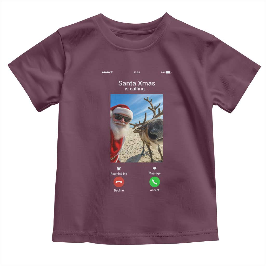 Santa Christmas Meme Toddler T Shirt Reindeer Video Call - Wonder Print Shop