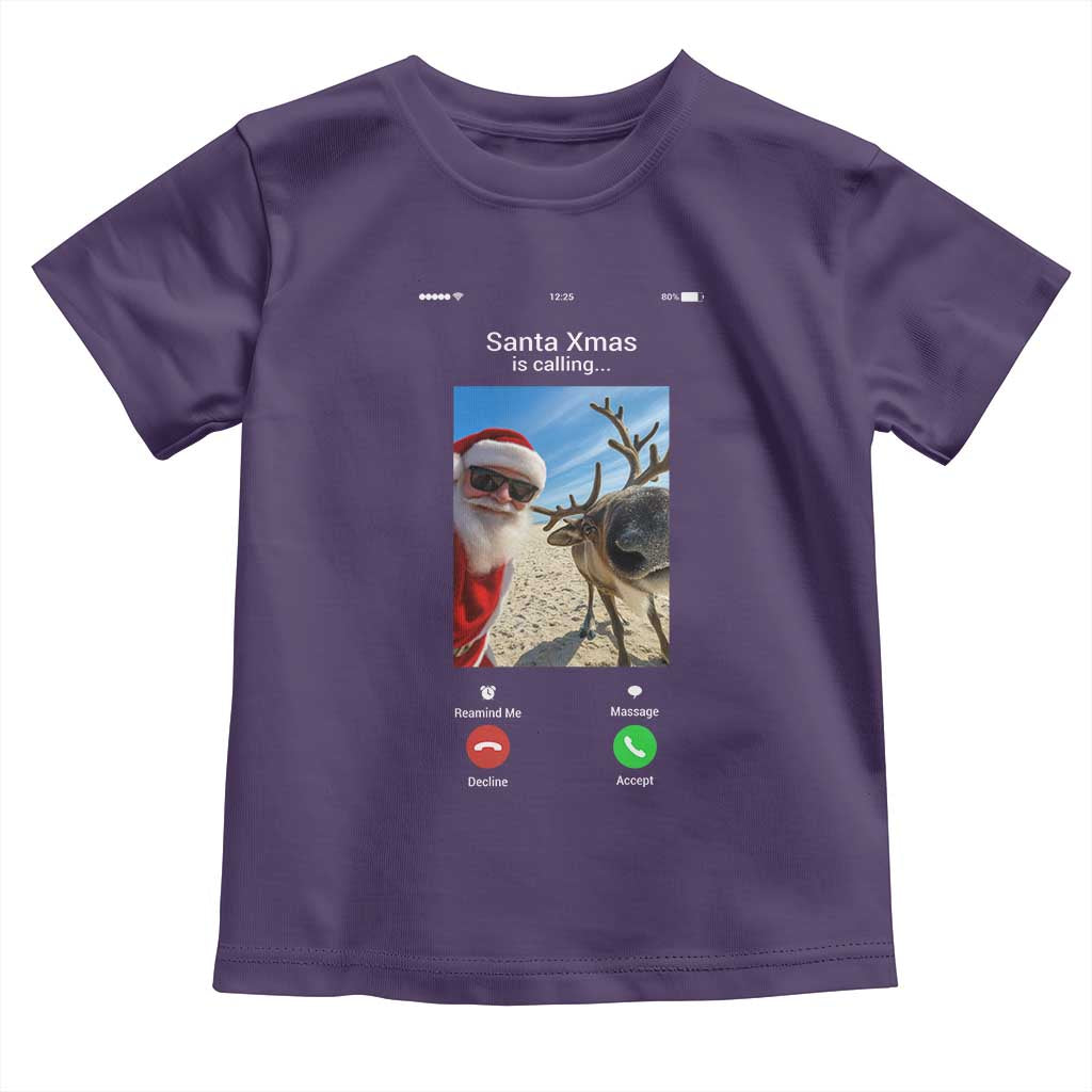 Santa Christmas Meme Toddler T Shirt Reindeer Video Call - Wonder Print Shop