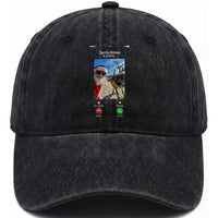 Santa Christmas Meme Washed Cotton Baseball Cap Reindeer Video Call