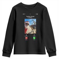 Santa Christmas Meme Youth Sweatshirt Reindeer Video Call - Wonder Print Shop