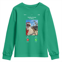 Santa Christmas Meme Youth Sweatshirt Reindeer Video Call - Wonder Print Shop
