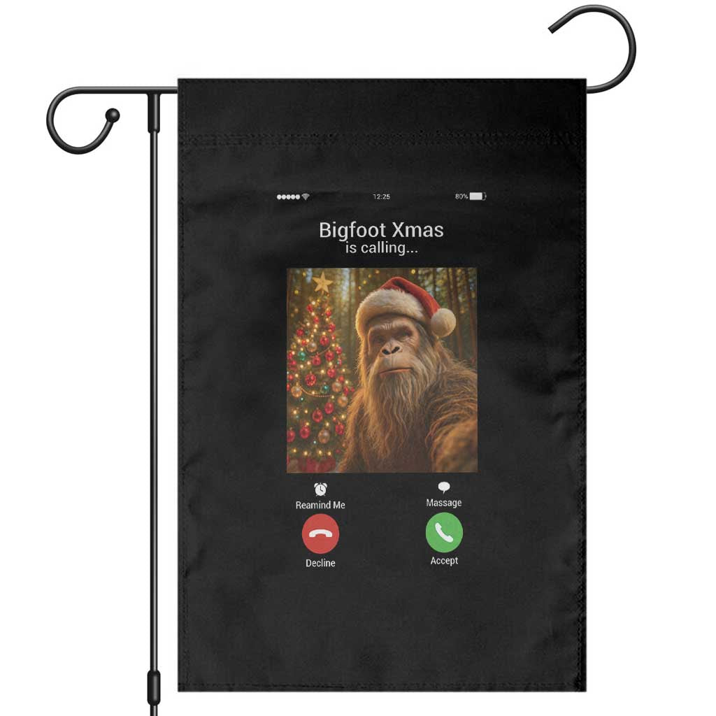 Funny Bigfoot Christmas Garden Flag Sasquatch Video Call Meme - Wonder Print Shop