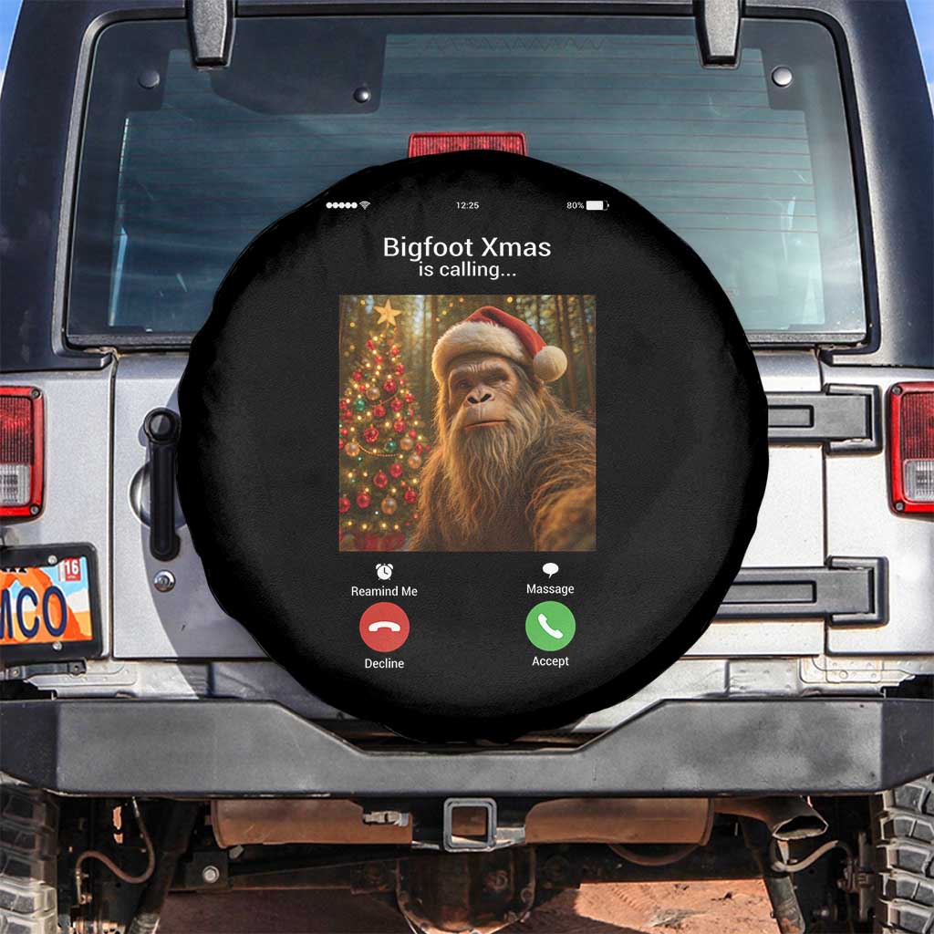 Funny Bigfoot Christmas Spare Tire Cover Sasquatch Video Call Meme - Wonder Print Shop