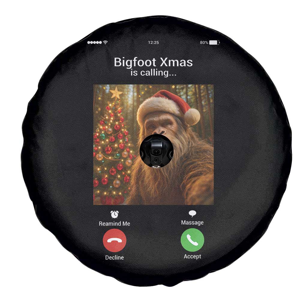 Funny Bigfoot Christmas Spare Tire Cover Sasquatch Video Call Meme - Wonder Print Shop