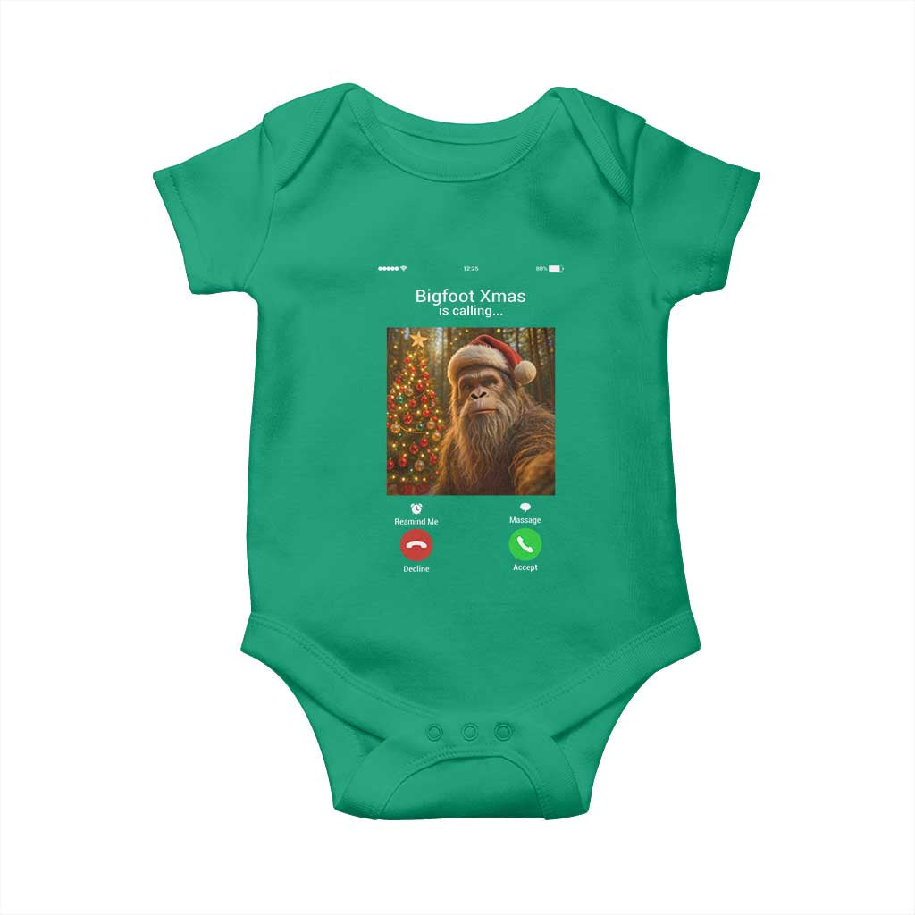 Funny Bigfoot Christmas Baby Onesie Sasquatch Video Call Meme - Wonder Print Shop