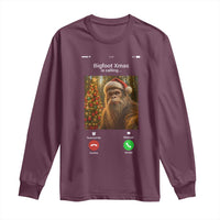 Funny Bigfoot Christmas Long Sleeve Shirt Sasquatch Video Call Meme - Wonder Print Shop