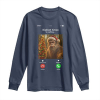 Funny Bigfoot Christmas Long Sleeve Shirt Sasquatch Video Call Meme - Wonder Print Shop